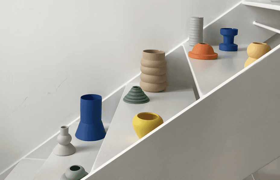 Artisan ceramics collection in studio showcase